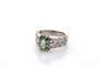 Bague 53 Bague vintage en platine au saphir vert et diamants 58 Facettes 27699