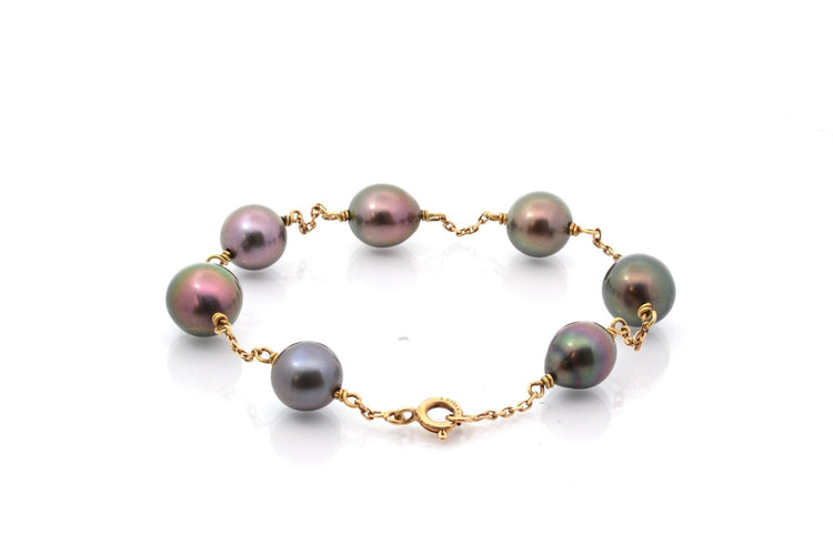 Bracelet Bracelet en or 18 carats avec perles de culture de Tahiti 58 Facettes 27723