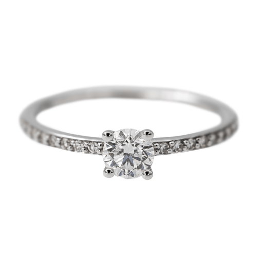 Bague 49 Didier Guérin - Bague solitaire en or blanc avec diamants 58 Facettes 2773202CN