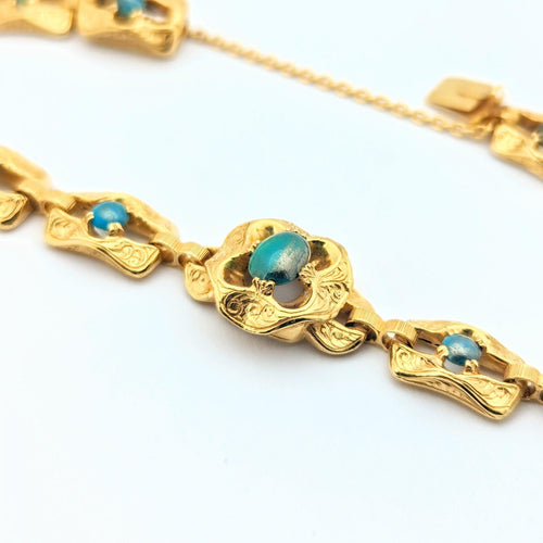 Bracelet Bracelet en or jaune 18 carats et turquoises 58 Facettes 27765