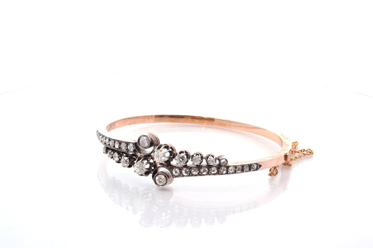 Bracelet Bracelet ancien XIXe siècle en or 18k et argent, diamants 58 Facettes 27786