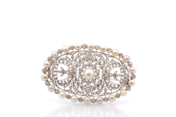 Broche Broche Art déco en platine, perles fines et diamants 58 Facettes 27811