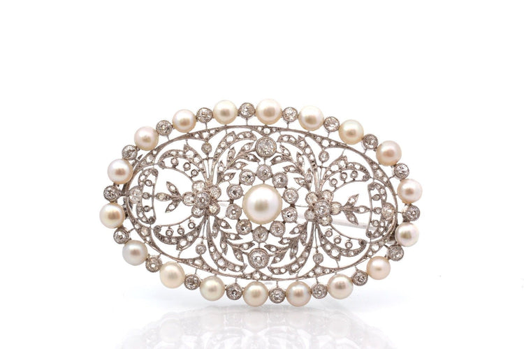 Broche Broche Art déco en platine, perles fines et diamants 58 Facettes 27811