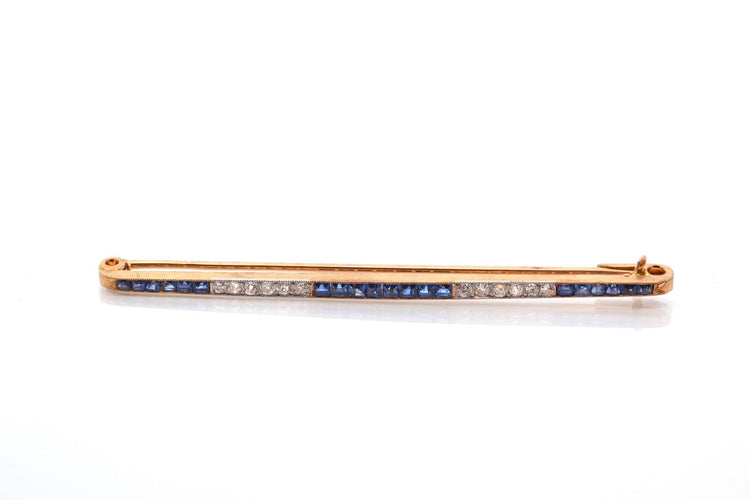 Broche Broche 1920 en or 18k avec saphirs et diamants 58 Facettes 27814
