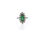 Bague 51 Bague vintage en or 18k et platine avec émeraude et diamants 58 Facettes 27832dv