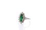 Bague 51 Bague vintage en or 18k et platine avec émeraude et diamants 58 Facettes 27832dv