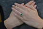 Bague 51 Bague vintage en or 18k et platine avec émeraude et diamants 58 Facettes 27832dv