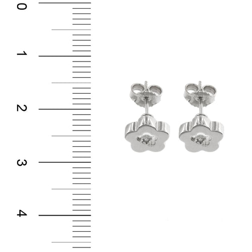 Boucles d'oreilles Boucles d’oreilles fleur - Puces en or blanc 18 carats et diamants 58 Facettes 27897