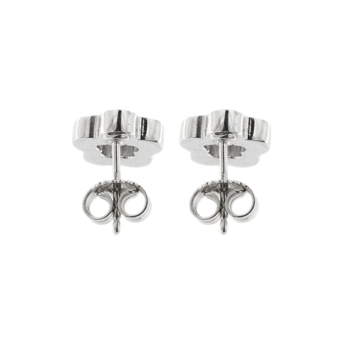 Boucles d'oreilles Boucles d’oreilles fleur - Puces en or blanc 18 carats et diamants 58 Facettes 27897