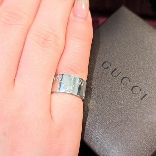 Bague 52 Gucci Icon - Bague en or blanc 18 carats 58 Facettes 27944
