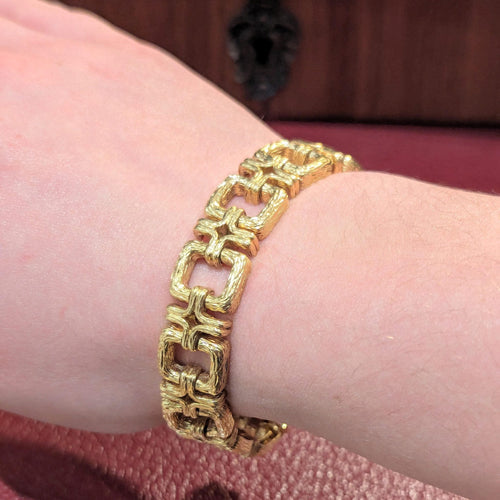 Bracelet Bracelet en or jaune 18 carats à maillons ciselés 58 Facettes 28006