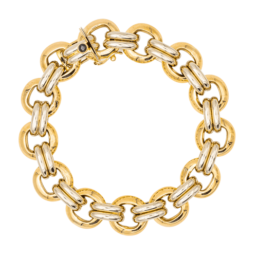 Bracelet Caplain Saint André - Bracelet en or jaune et blanc avec saphir 58 Facettes 2807571CN