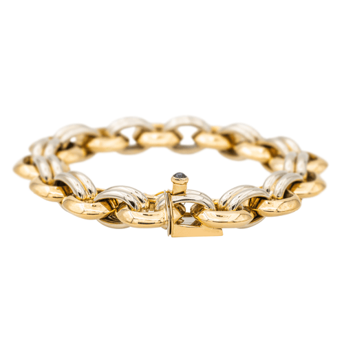 Bracelet Caplain Saint André - Bracelet en or jaune et blanc avec saphir 58 Facettes 2807571CN
