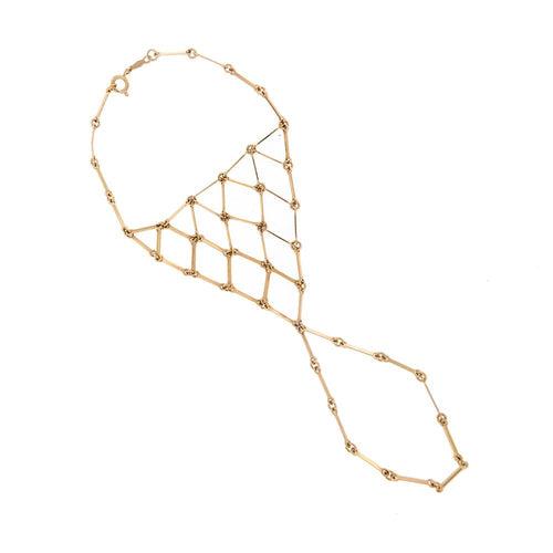 Bracelet Bracelet de main segmenté triangulaire en or rose 14 kt 58 Facettes 28163