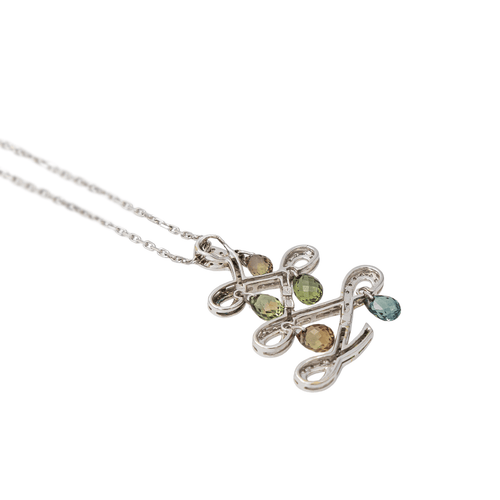 Collier Collier Pendentif Or blanc Saphir 58 Facettes 2820739CN