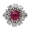 Bague 51 Bague marguerite en or blanc 18 carats et platine rubis et diamants 58 Facettes 2830634CN