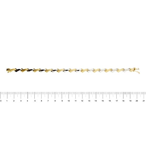 Bracelet Bracelet à segments en or jaune et or blanc 18 ct 58 Facettes 28417