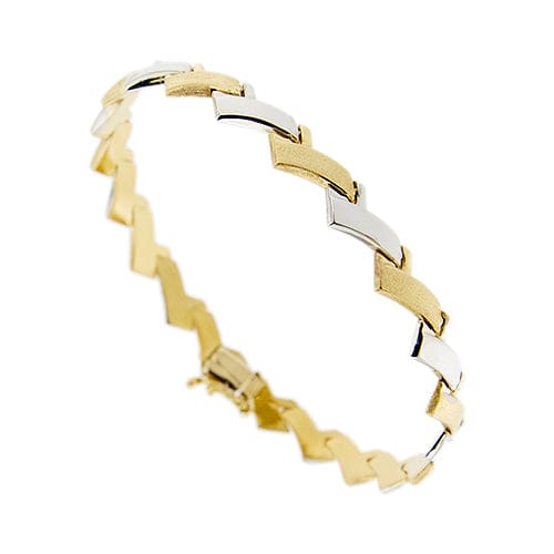 Bracelet Bracelet à segments en or jaune et or blanc 18 ct 58 Facettes 28417