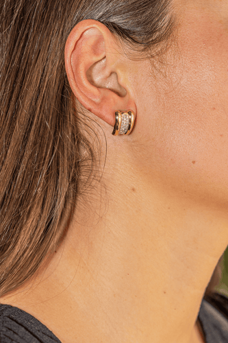 Boucles d'oreilles Boucles d'oreilles Puces Or jaune, Or blanc Diamant 58 Facettes 2845479CN