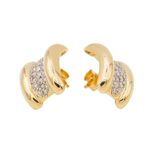 Boucles d'oreilles Boucles d'oreilles puces en or jaune et blanc 18 ct, diamants 58 Facettes 2845479CN