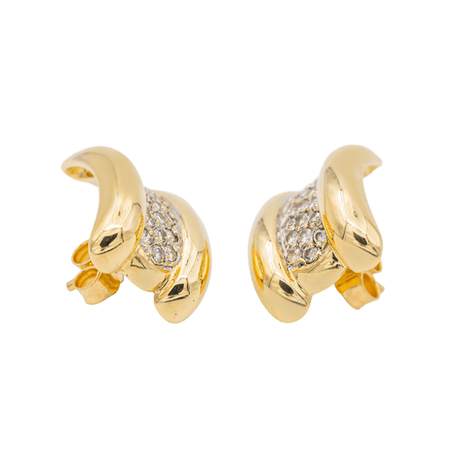 Boucles d'oreilles Boucles d'oreilles Puces Or jaune, Or blanc Diamant 58 Facettes 2845479CN