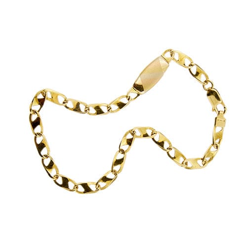 Bracelet Bracelet homme à maille traversino en or 18 carats, placquette 3 ors 58 Facettes 28509