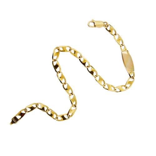 Bracelet Bracelet homme à maille traversino en or 18 carats, placquette 3 ors 58 Facettes 28509