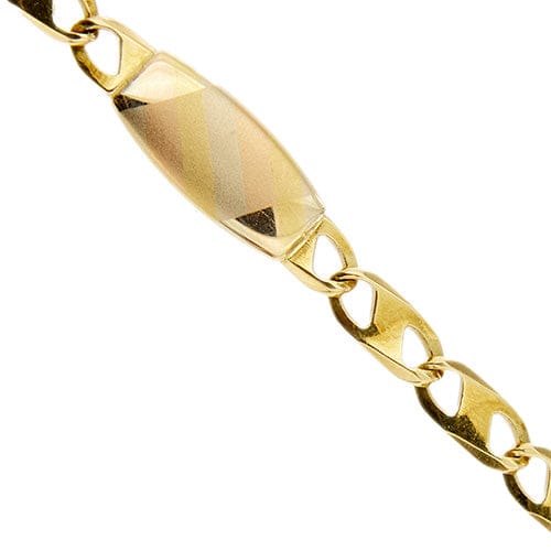 Bracelet Bracelet homme à maille traversino en or 18 carats, placquette 3 ors 58 Facettes 28509