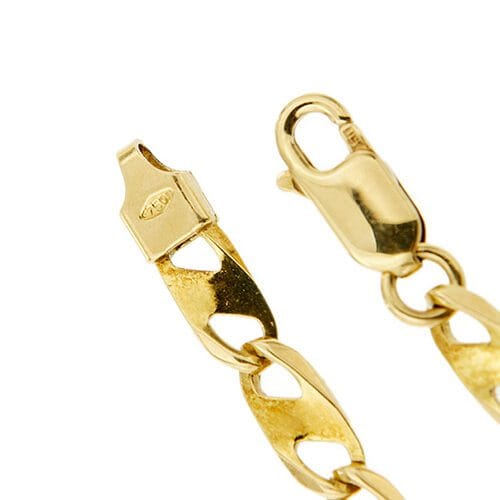 Bracelet Bracelet homme à maille traversino en or 18 carats, placquette 3 ors 58 Facettes 28509