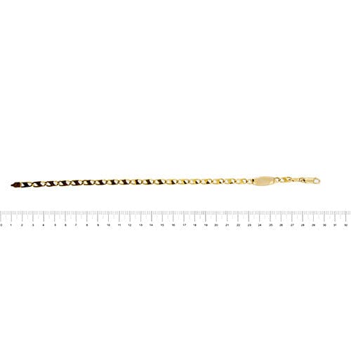 Bracelet Bracelet homme à maille traversino en or 18 carats, placquette 3 ors 58 Facettes 28509