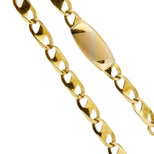 Bracelet Bracelet homme à maille traversino en or 18 carats, placquette 3 ors 58 Facettes 28509