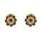 Boucles d'oreilles Boucles d'oreilles puces fleur en or jaune 18 kt et grenats 58 Facettes 28599