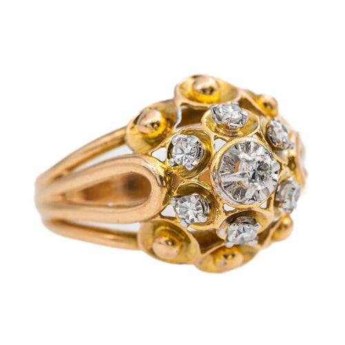 Bague 54 Bague en or rose et platine sertie de diamants 58 Facettes 2871070CN
