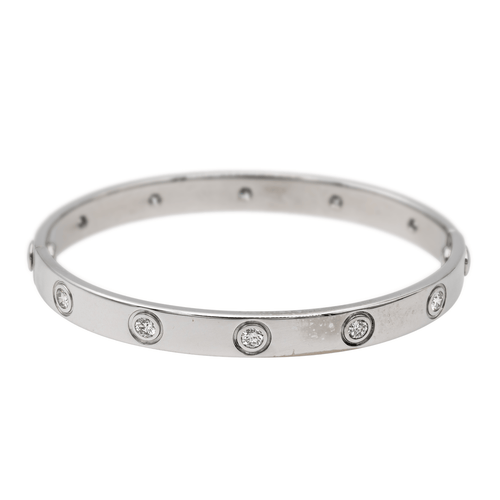 Bracelet Cartier Bracelet Jonc Love Or blanc Diamant 58 Facettes 2873481RV