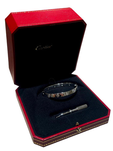 Bracelet Cartier Bracelet Jonc Love Or blanc Diamant 58 Facettes 2873481RV