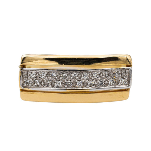 Bague 54 Bague en or jaune 18 carats pavée de diamants 58 Facettes 2878301CN