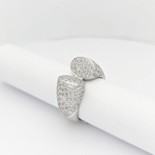 Bague 53 Bague en or blanc 18 carats pavée de diamants 58 Facettes 28797