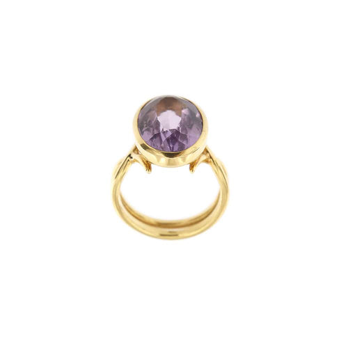 Bague 62 Bague - Ametyste ovale 11 ct en or jaune 18 carats 58 Facettes 28801