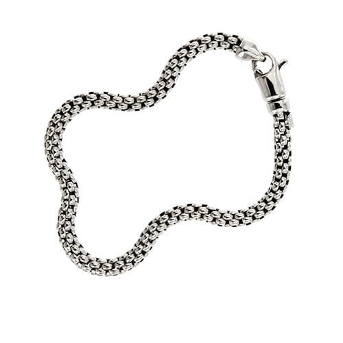 Bracelet Bracelet maille popcorn en or blanc 18 ct 58 Facettes 28942