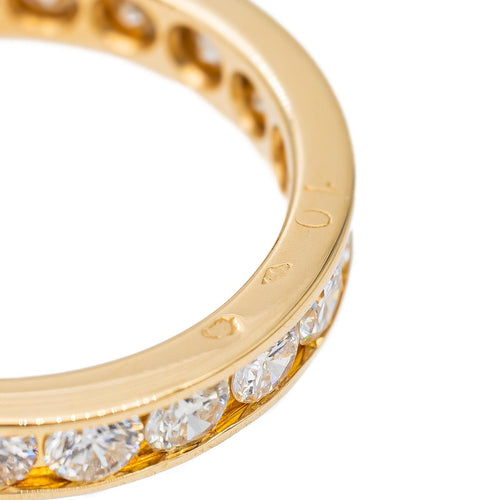 Bague 54 Alliance - Bague tour complet en or jaune 18 carats et diamants 58 Facettes 2899056CN