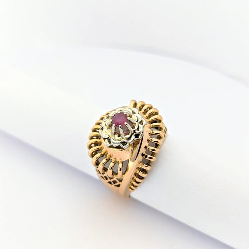 Bague 52 Bague en or rose 18 carats et rubis 58 Facettes 28993