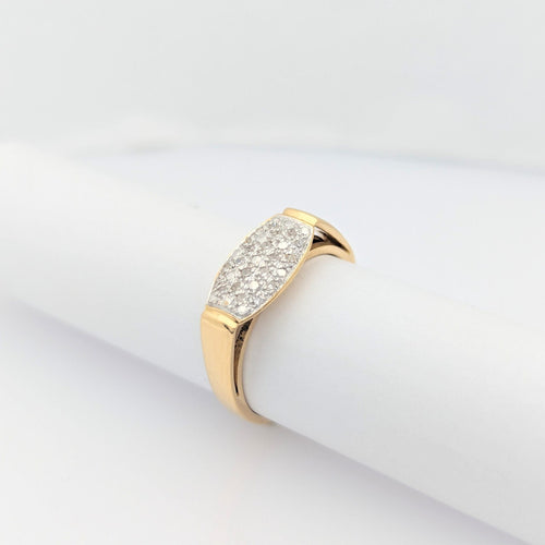 Bague 54 Bague pavée de diamants en or jaune 18 carats 58 Facettes 29033