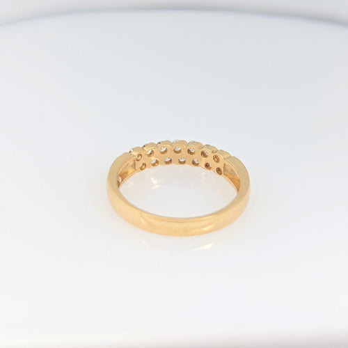 Bague 53 Demi-alliance en or jaune 18 carats et diamants 58 Facettes 29035