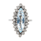 Bague 53 Bague Marquise Or blanc Aigue marine, Diamant 58 Facettes 2905284CN