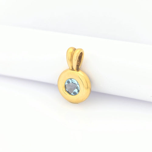 Pendentif Pendentif en or jaune 18 carats avec topaze bleue 58 Facettes 29053