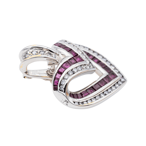 Pendentif Pendentif Or blanc Diamant, Rubis 58 Facettes 2905353CN