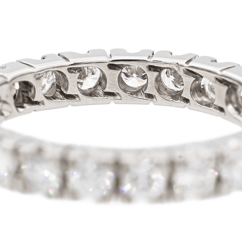 Bague 56 Alliance - Bague tour complet en platine 950 et diamants 58 Facettes 2905385CN