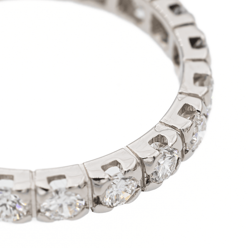 Bague 55 Alliance - Bague en platine 950 sertie de diamants 58 Facettes 2909885CN