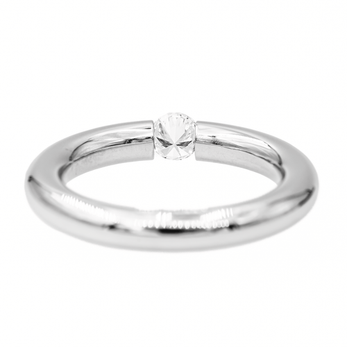 Bague 56 Bague Or blanc Diamant 58 Facettes 2912911CN