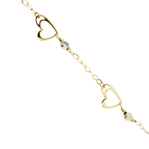 Bracelet Bracelet cœurs en or jaune et or blanc 18 kt 58 Facettes 29396